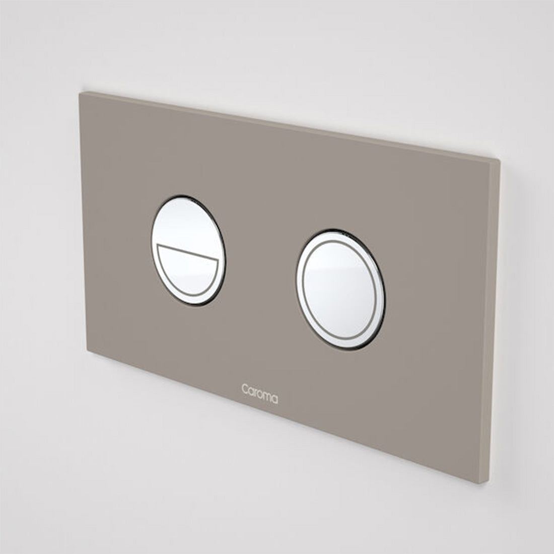 Caroma Invisi Series II Dual Flush Plate & Buttons (Metal) | Round | Mid Grey