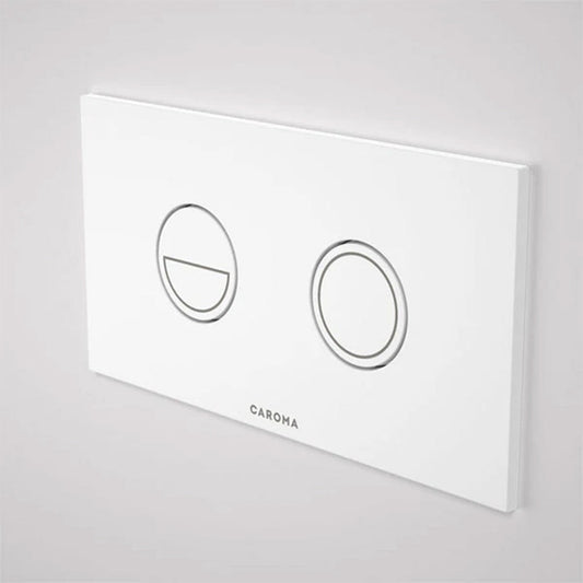 Caroma Invisi Series II Dual Flush Plate & Buttons (Metal) | Round | White