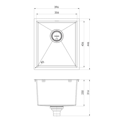 4000 Series Single Bowl Under / Over Sink