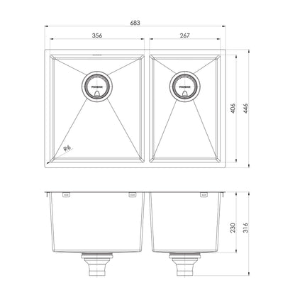 4000 Series 1-3/4 L/H Bowl Under / Over Sink