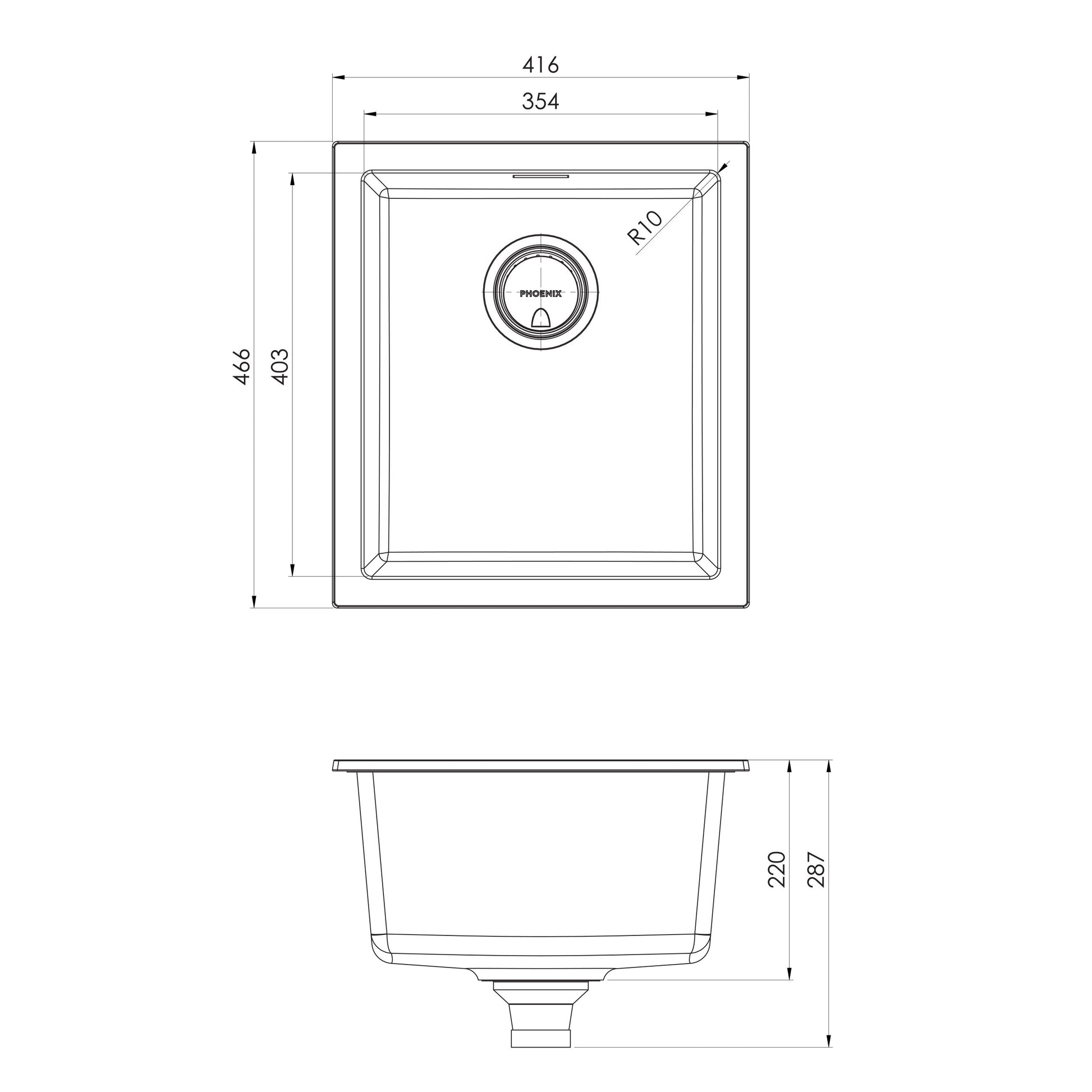 5000 Series Single Bowl Under / Over Sink