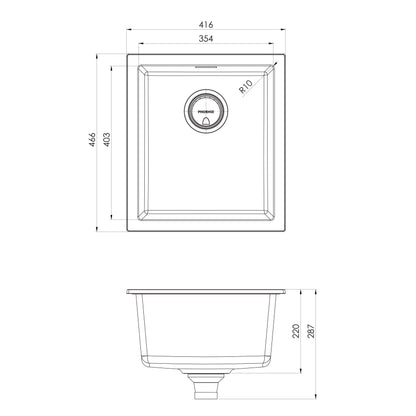 5000 Series Single Bowl Under / Over Sink