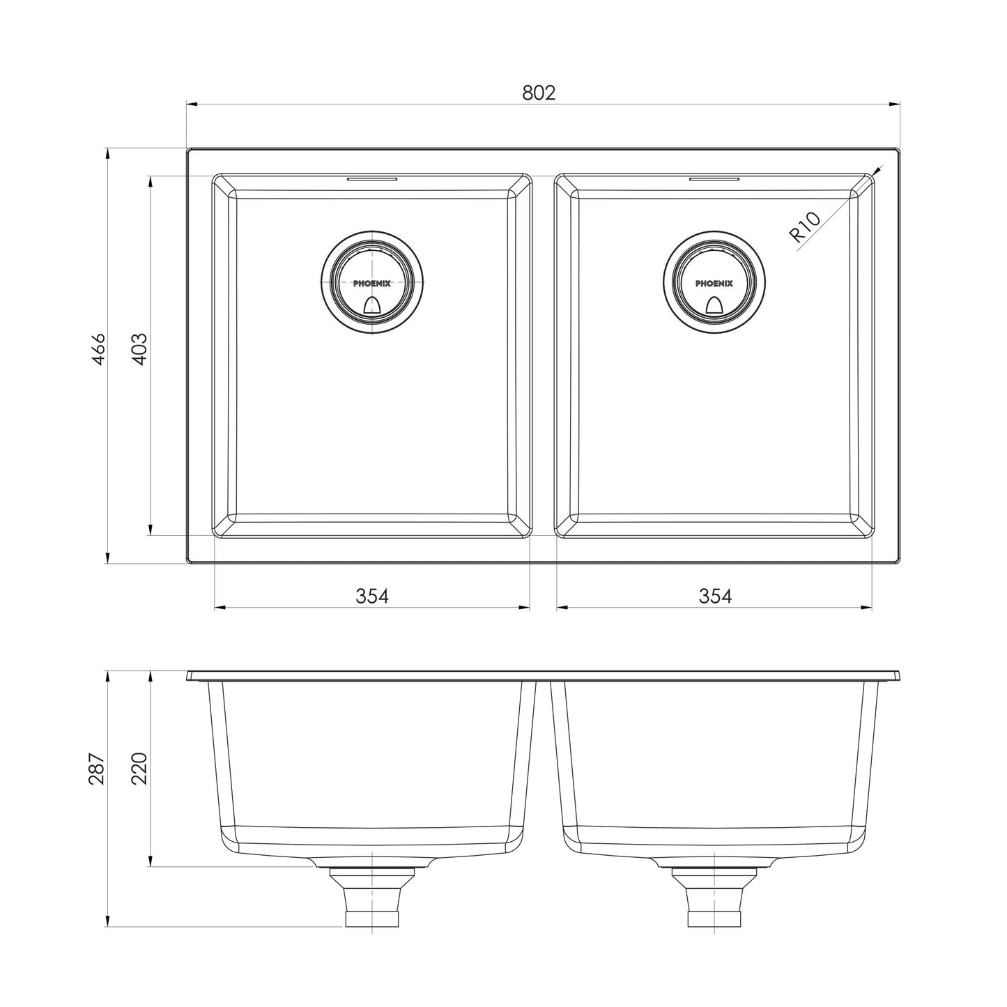 Sink Package 1 - Matte Black Sink & Stainless Steel Mixer
