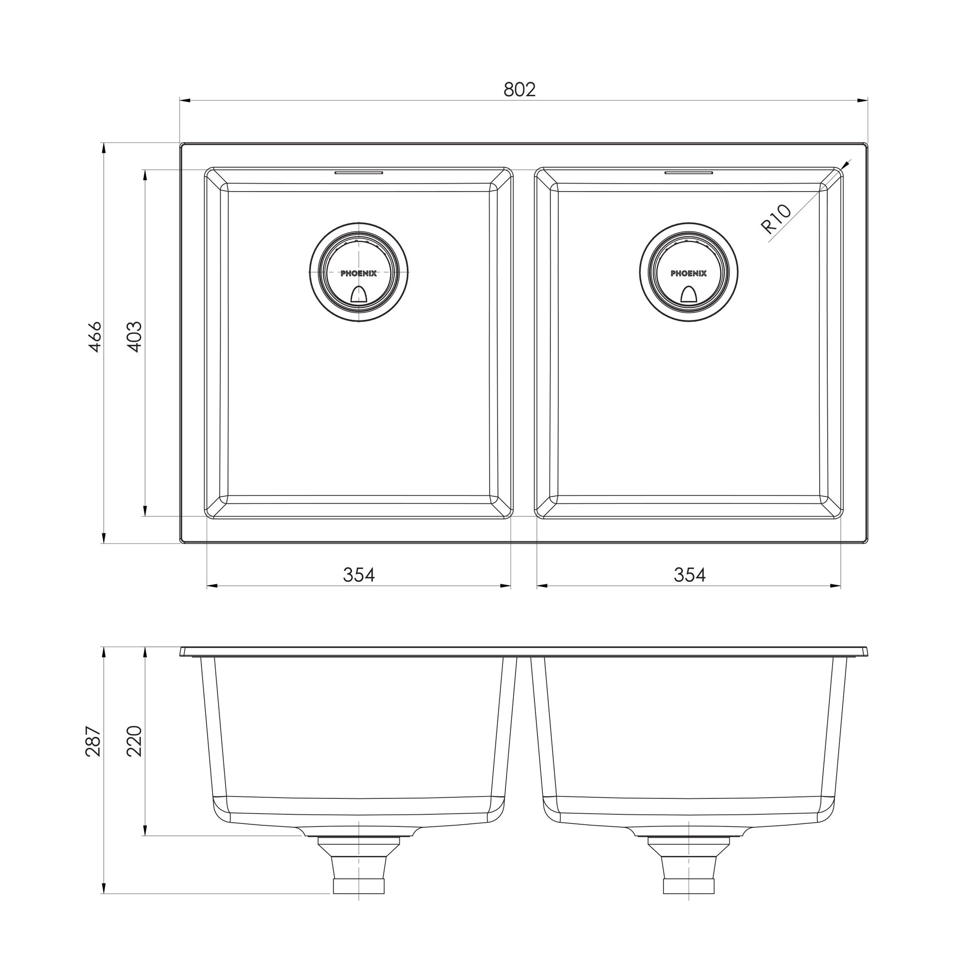 Sink Package 1 - Matte Black Sink & Stainless Steel Mixer