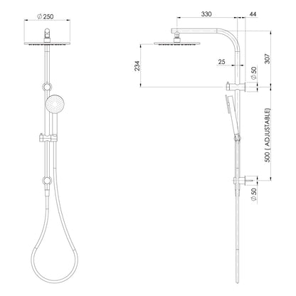 Vivid Slimline SS 316 Twin Shower