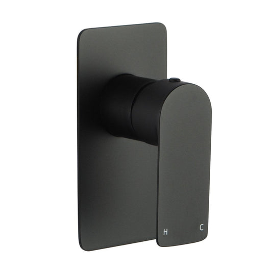 Vog Solid Brass Matte Black Shower/Bath Wall Mixer