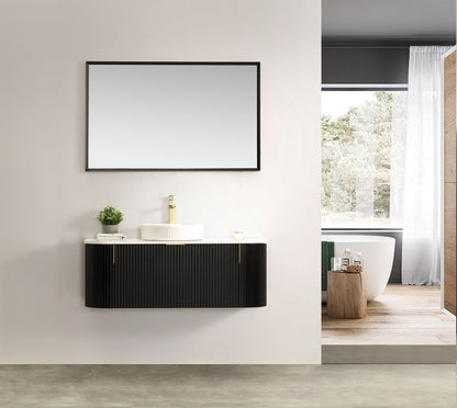 Carysil Forma 1200MM Wall Hung Black Side Drawer Vanities