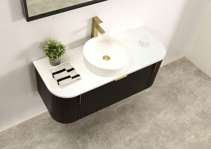 Carysil Forma 1200MM Wall Hung Black Side Drawer Vanities