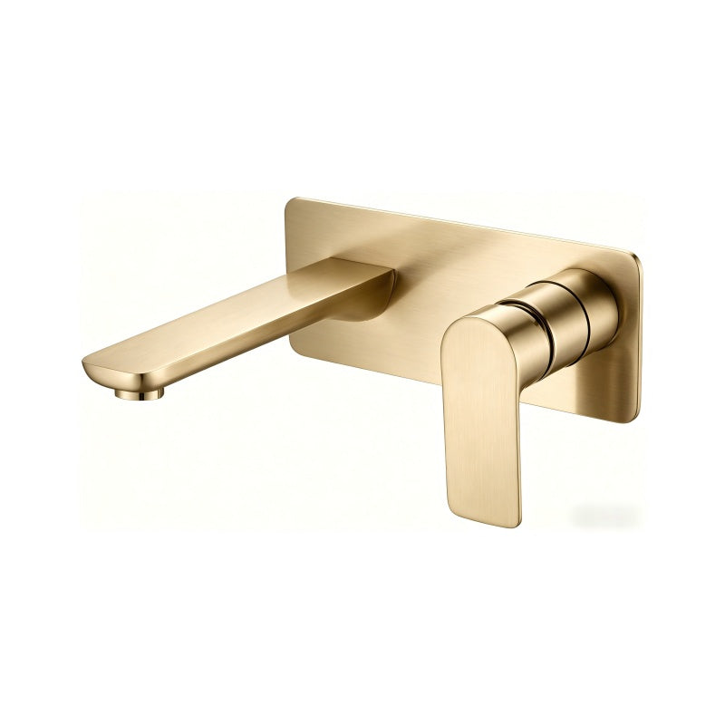Luxen Wall Basin & Bath Mixer in Brushed Aurum