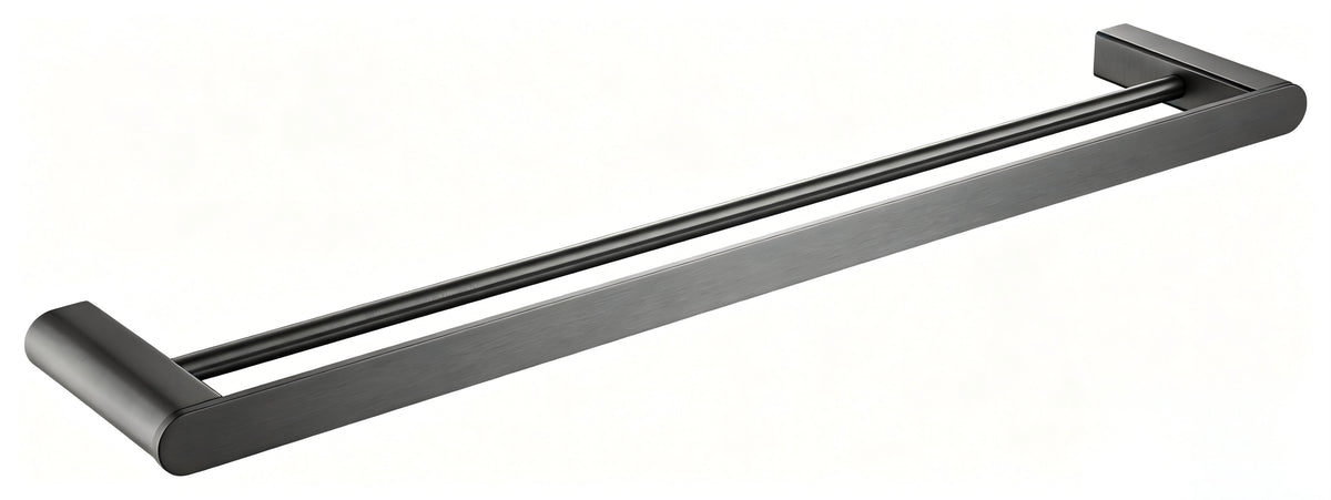 Luxen Double Towel Bar 600mm in Forged Gunmetal