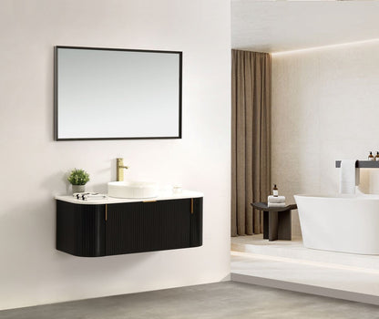 Carysil Forma 1200MM Wall Hung Black Side Drawer Vanities