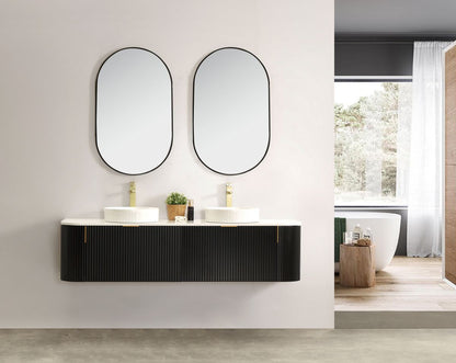 Carysil Forma 1800MM Wall Hung Black Side Drawer Vanities