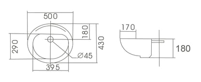 COMO Semi-Recess Basin