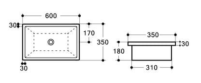 QUBI-II 600 Under Counter Basin