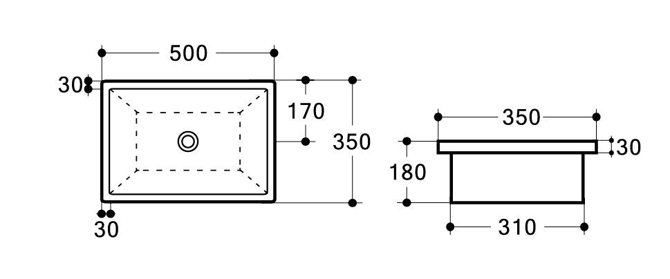 QUBI-II 500 Under Counter Basin