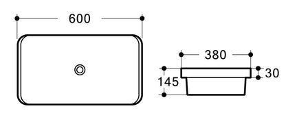 MILAN 600 Semi Insert Basin
