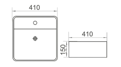 COCO Wall Hung SQ Basin With Bracket