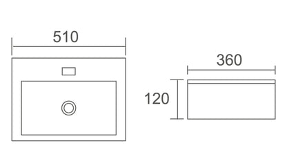 ACQUA Wall Hung Basin With Bracket