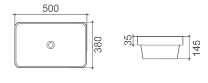MILAN 500 Semi Insert Basin