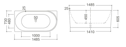 BONDI LH Free Standing Bath Tub