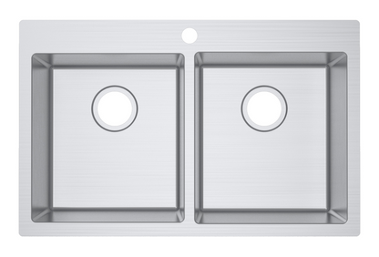 IMPACT Double Bowl Sink with Tap Hole