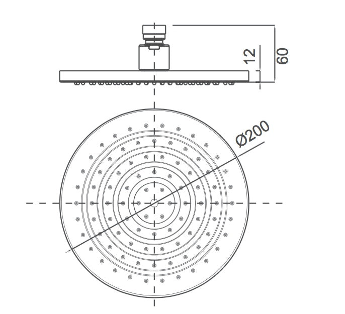 DOCCIA 200mm Round Shower Head