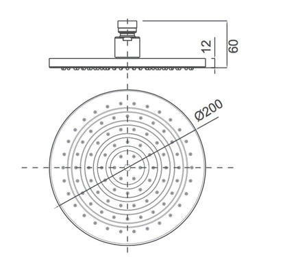 DOCCIA 200mm Round Shower Head
