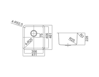 MORO 31L Undermount Sink