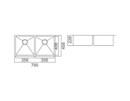 IMPACT Double Bowl Undermount Sink