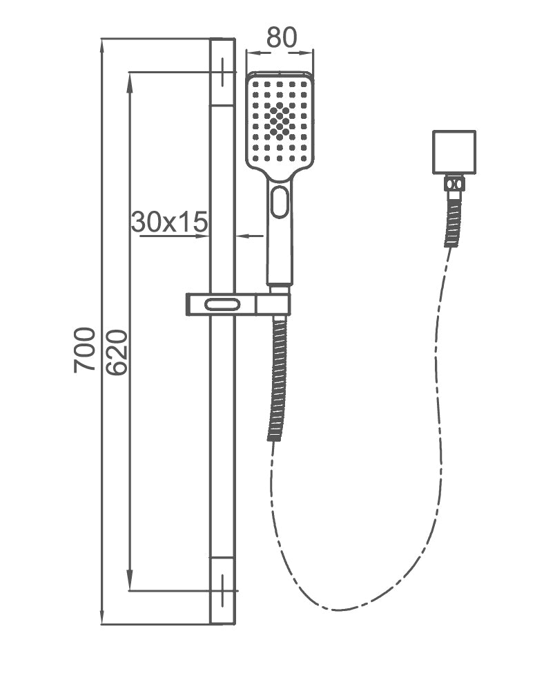 EXON Shower Head on Rail