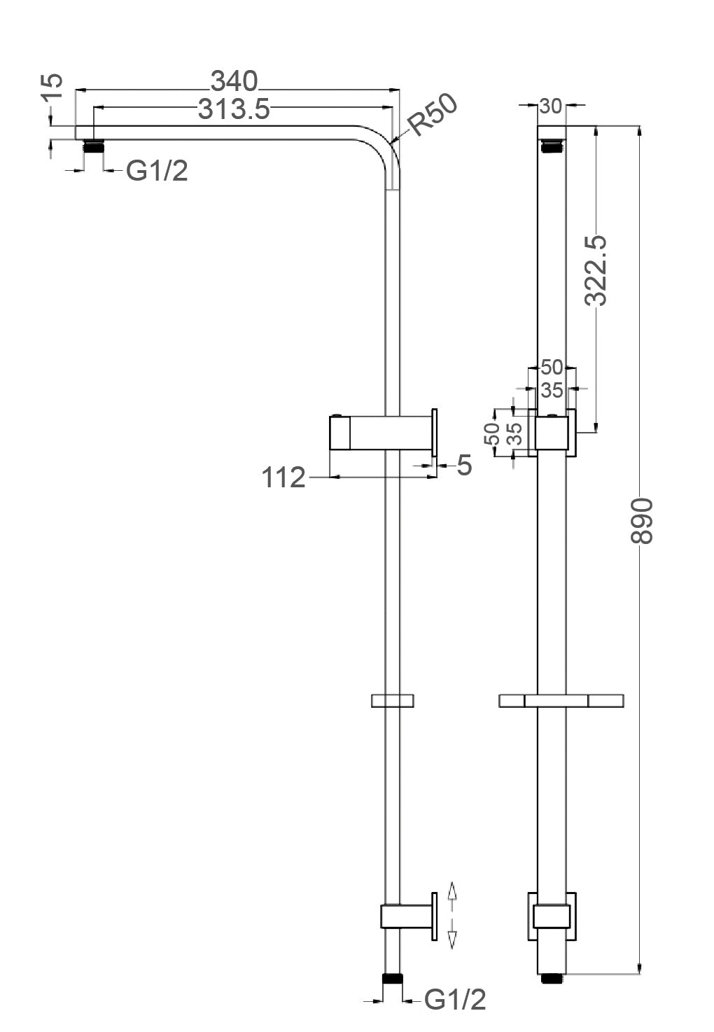 BACINO Multifunction Shower Rail