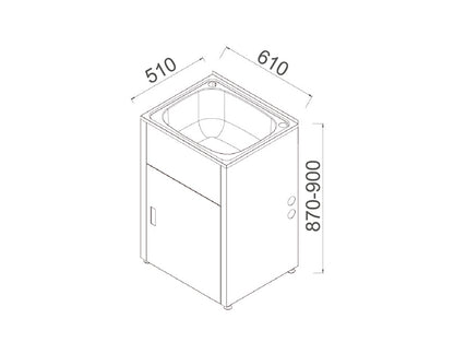 LAVASSA 45 Laundry Trough and Cabinet