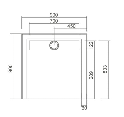 SMC Shower Base with Channel