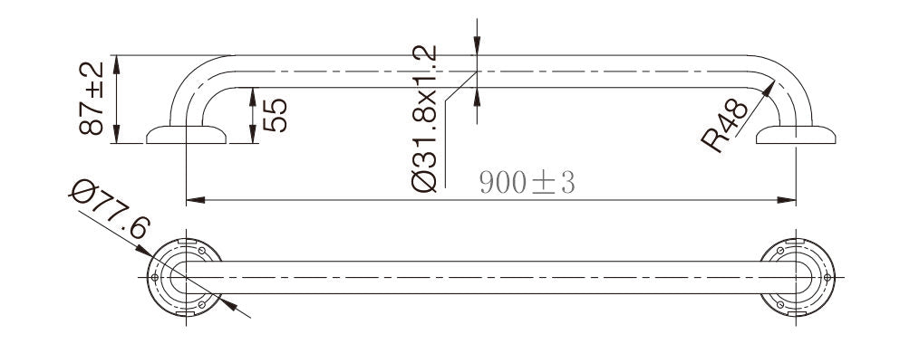 MOBI CARE 900mm Grab Rail