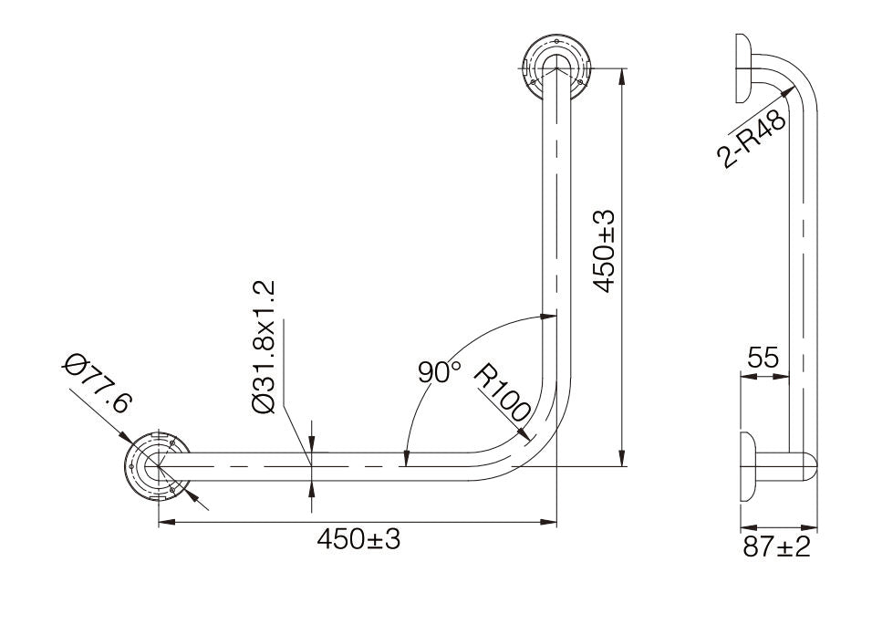 MOBI CARE 90 Degree Grab Rail