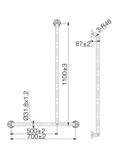 MOBI CARE T Shape Shower Rail
