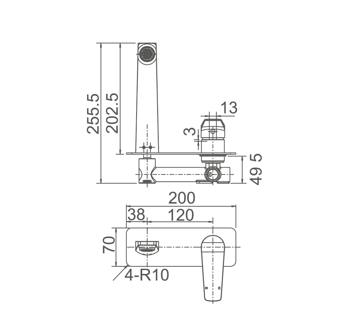 EXON Wall Basin/Bath set Mixer