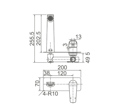 EXON Wall Basin/Bath set Mixer