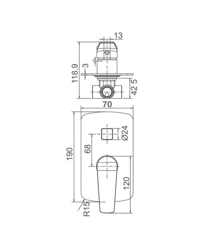 EXON Shower Mixer With Divertor