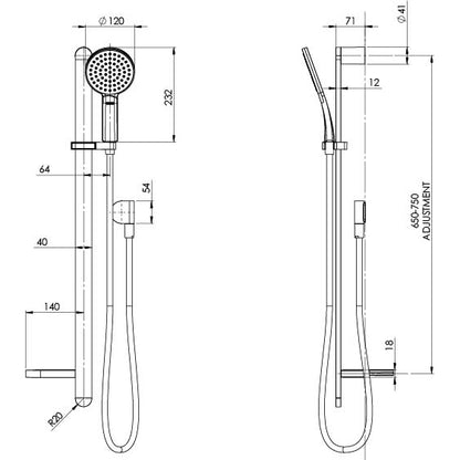 NX Quil Rail Shower