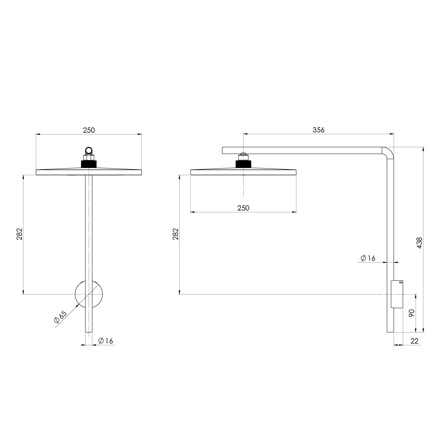 NX Iko High-Rise Shower Arm & Rose