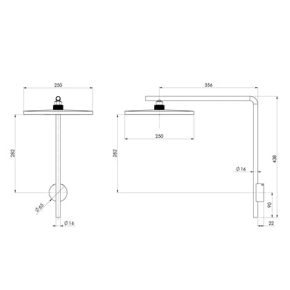 NX Iko High-Rise Shower Arm & Rose