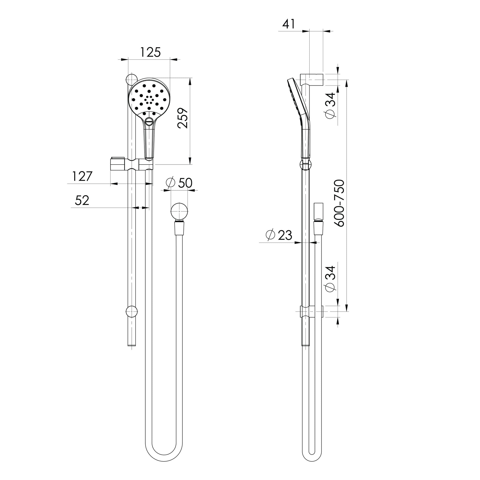 Ormond Rail Shower - 4 Star