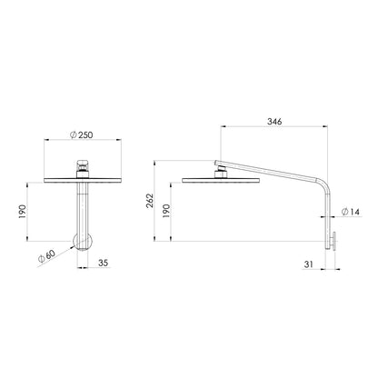 Oxley High-Rise Shower Arm & Rose - 4 Star