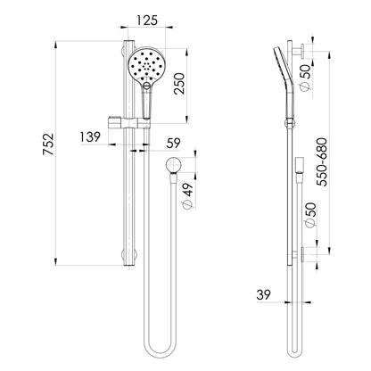 Oxley Rail Shower - 4 Star