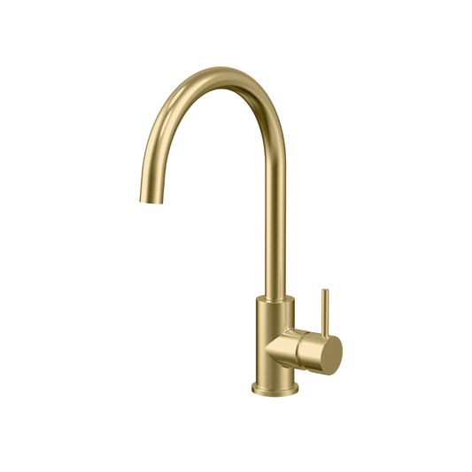 Veil Kitchen Sink Mixer in Brushed Aurum