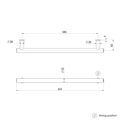 Phoenix Heated Towel Rail Round 600mm