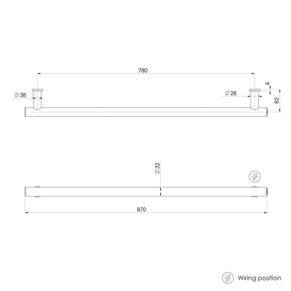 Phoenix Heated Towel Rail Round 800mm
