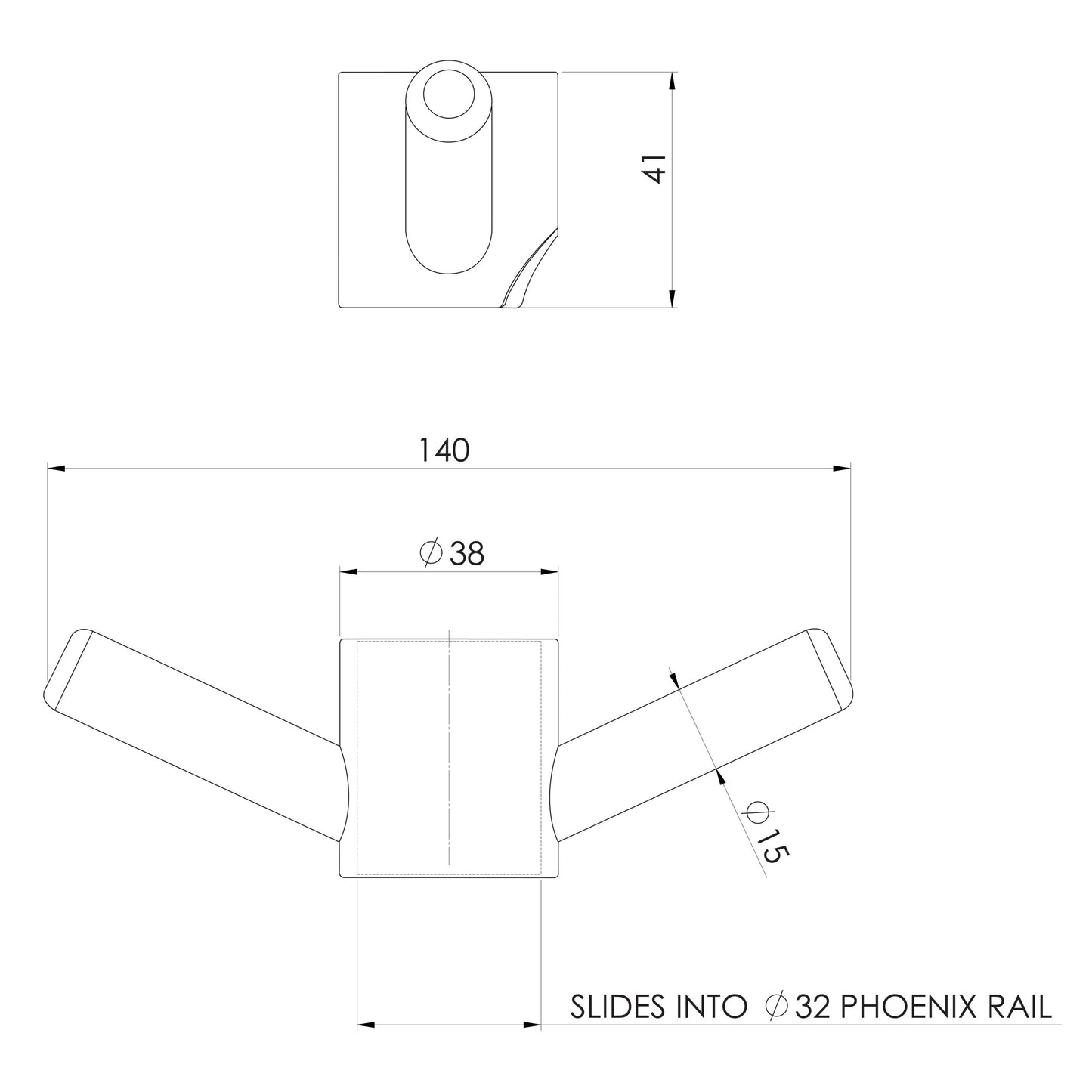 Phoenix Vertical Rail Hook Round
