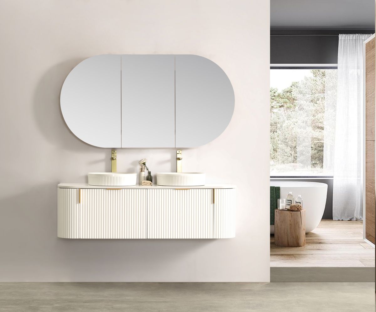 Carysil Forma 1500MM Wall Hung White Side Drawer Vanities